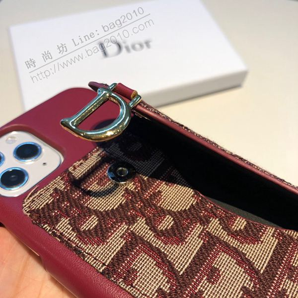 Dior手機套 迪奧布藝刺繡 可當支架 手機殼 半包插卡手機殼  mmk1020